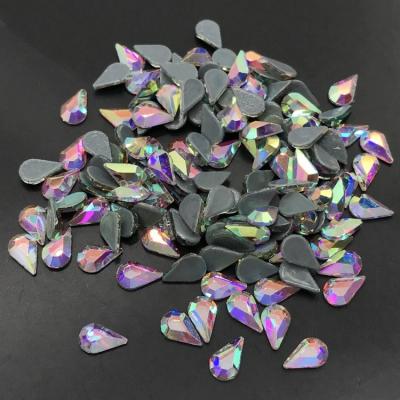 China Special shape drop shape stones flat back hotfix rhinestone iron on glass crystal for sale