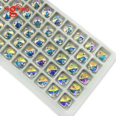 China Sharper Cut Edge Ballroom Latin Making Loose Stones 3200 Rivoli 14mm Glass Crystal Sew On Rhinestone With Crystal AB for sale