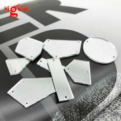 China Sharper Cutting Edge Sew On Acrylic Stone Applique Mirror Rhinestone for sale