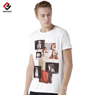 China Wholesale Custom OEM Logo Men's Round Neck Print Oversized European and American Sizes High Quality Cotton Anti-Shrink Wholesal Customized Anti-Shrink for sale