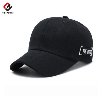 China Wholesale Custom Cotton COMMON COMMON Embroidery Adjustable Dad Hat Black Hats for sale