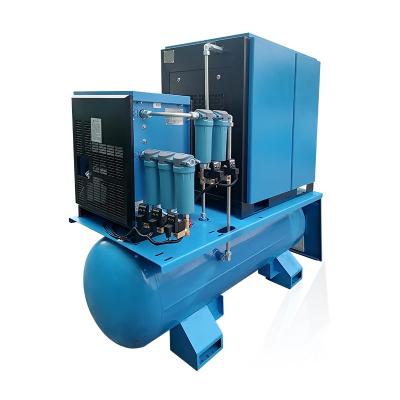 China New Type Lubricated Industrial Combined Screw Air Compressor Refrigeration Air Dryer Screw Compressor for sale