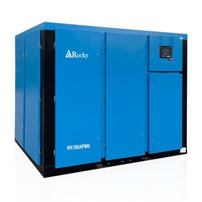 China Lubricated 132 Kw Power Saving 20% ​​Industrial Screw Air Compressor Two Stage Price 180 Hp Inverter Compressors for sale