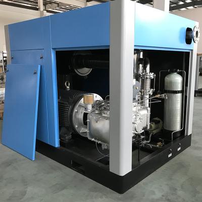 China Water Tank Oilless Screw Air Compressor 75hp 380V Oil Free Lubricated Silent Silent Stainless Air Compressors for sale