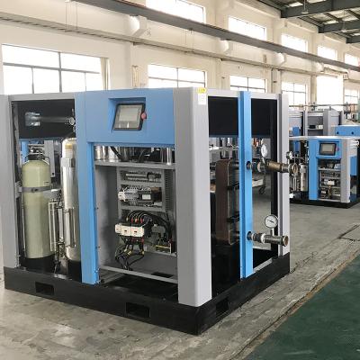 China 90kw 125hp Variable Frequency Lubricated Oil Free Screw Air Compressor for sale