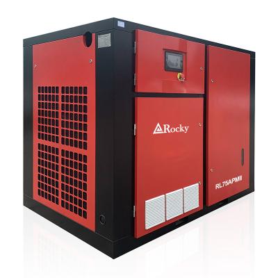 China 5 Bar 55kw Lubricated Low Noise High Pressure Dual Stage Screw Air Compressor for sale