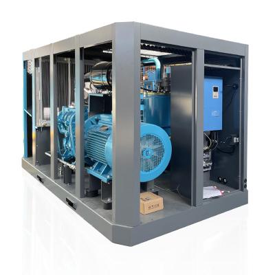 China 2 Stage Lubricated Stationary Oilless Compressor 132kw Low Pressure Silent Screw Air Compressors for sale