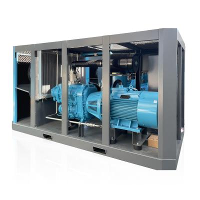 China Lubricated 2~5 Bar 132kW Low Noise High Pressure Double Stage Horizontal Screw Air-Compressors for sale