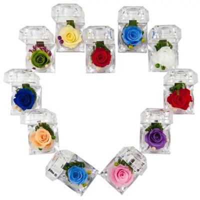 China Wedding Gift New Style Gifts Of Preserved Rose In Ring Box For Wedding Decoration for sale