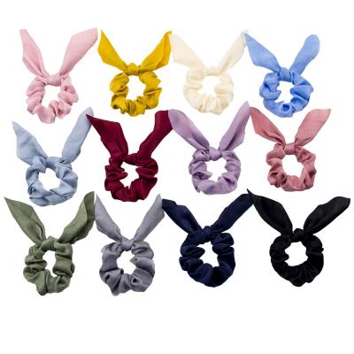 China Acessoriess/gift fashion cute rabbit ears hair rope for girls new ponytail holder elastic rope hair band scrunchies women rabbit ear hair ties for sale