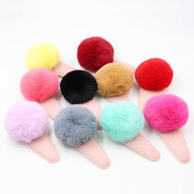 China Acessories/Cute Princess Fashion Girls Hair Accessories Gauze Ball Glitter Hair Clips Barrettes Pom Pom Hair Pins Solid Color New Gift Shop for sale