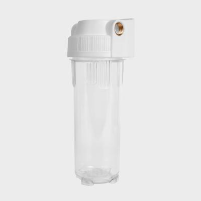 China Household MSQ 10 Inch Standard Type Plastic Transparent Filter Bottle Slim Water Filter Housing For Water Purifier System for sale