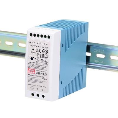 China Plastic Material Well MDR-60-24 60w 24V 2.5A Din Rail Medium Power For Industrial Control System DIN Rail Power Supply for sale