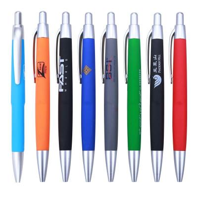 China Eco - Friendly Soft Rubber Coated Finished Plastic Pens With Custom Logo for sale