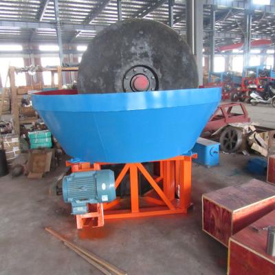 China Stone Powder Grinding 1400B model Gold Integrited Wet Pan Mill/round mill gold grinding mill For Zimbabwe Sudan Somalia on sale for sale