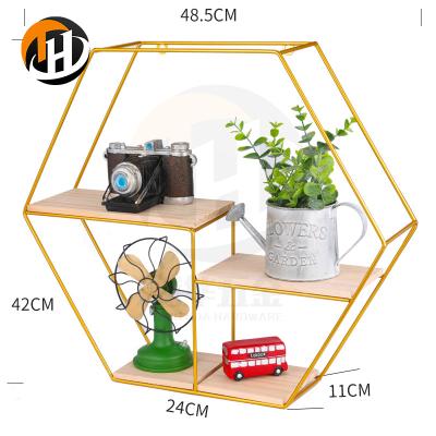 China Soft Metal Gold Iron Hardware Rack High Quality Shelf Accessories Home Decoration for sale