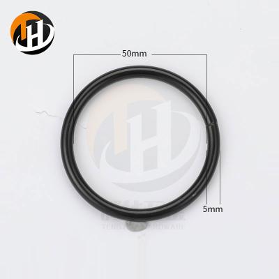 China Customized Solid Inner 50mm Solid Hardware On Welding Metal Small Deep Black Round Wire O-Ring For Bags Accessories for sale