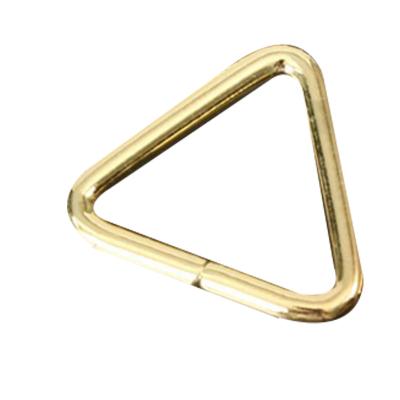 China Nickel Free Durable Metal Triangle Ring Hardware Brass Gold Welded Forged Accessories Buckles For Curtain Bags Shoes for sale