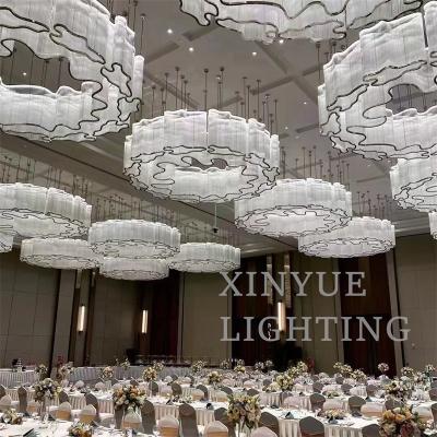 China Modern luxury custom project indoor hotel lobby stair chandelier factory crystal chandelier villa large for sale