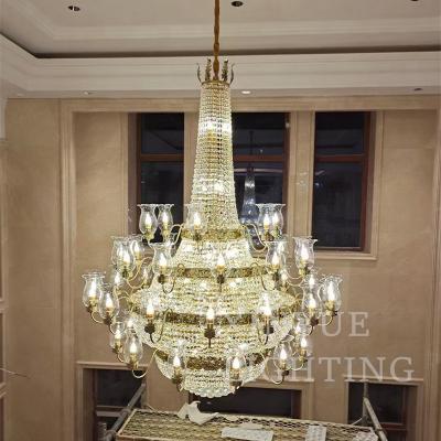 China Modern Corridor Hotel Lobby Restaurant Projects Pendant Light Customized Crystal Luxury Modern Led Chandelier for sale