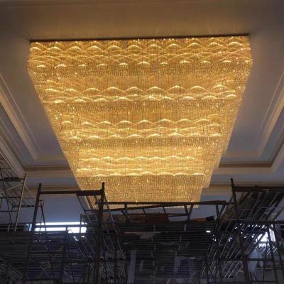 China Modern Custom Luxury Large Hotel Villa Lobby Banquet Dining Room Chandelier Large Lighting Project Crystal Chandelier for sale