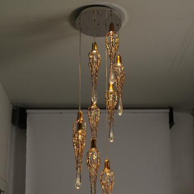 China Scandinavian Luxury Chandelier Indoor Home Leaves Staircase Hotel Lobby Chandelier Project Custom Made Murano Glass Chandelier for sale