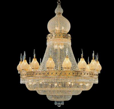 China Modern High Quality Large Gold Crystal Chandelier Lighting for Middle East Mosque Arabic Long Stair Chandelier Crystal Chandelier for sale