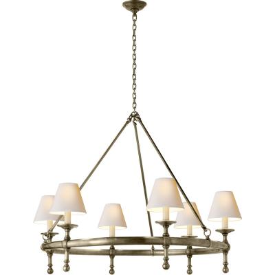 China Modern Chapman Classic Light 6 Inch 33 Inch Polished Nickel Chandelier Ceiling Light With Shade for sale