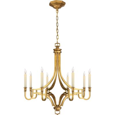 China Vintage Modern French 8 Inch Antique-Polished Brass Chandelier Candle Light 28 Inch Ceiling Lamp For Dining Room Bedroom Living Room for sale