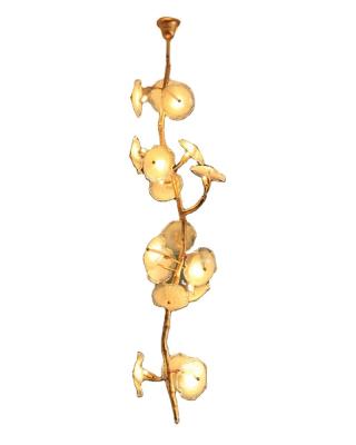 China Modern Imitate Tree Lighting Modern Brass Glass Flower Decorative LED Chandelier Tree Branch Chandeliers Modern Living Room Staircase for sale