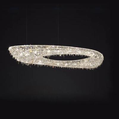 China Modern Italian Light Post Modern Bedroom Villa Dining Room Luxury Decorate Color Art Circle Rings Contemporary Hanging Chandelier for sale