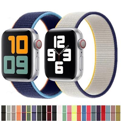 China Hot Sport Charm Design Nylon Strap Woven Nylon Bands For Apple iWatch Series 5 Se 6 7 Band Strap 38/40/41mm 42/44/45mm for sale