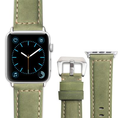 China Retro Vintage Design Strap Genuine Leather Genuine Leather Strap Compatible For Apple Se 6 7 iWatch Band 5 4 3 2 1 Watchband 38 40 42 44mm for sale