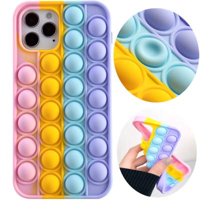 China Funny Toy Silicone Shockproof Personalized Rainbow Stripe Phone Case Shockproof China Best Price for sale