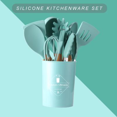 China Sustainable Food Grade 12 Piece Silicone Silicone Cookware Set Kitchen Silicone Dinnerware Set for sale