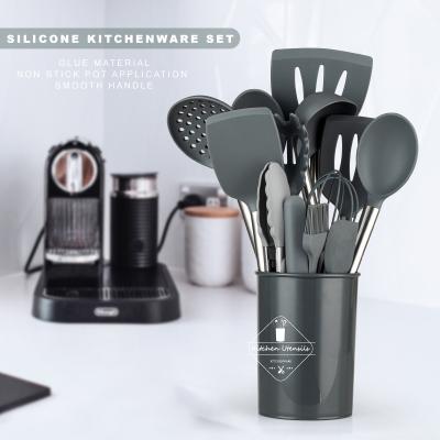 China Viable Special Kitchenware Set 14 Pieces Nonstick Silicone Kitchenware Set With Stainless Steel Handle Kitchenware Set for sale