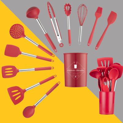 China Viable Kitchenware Silicone Accessories Cutlery Set Modern Silicone Tongs Kitchen Utensils for sale