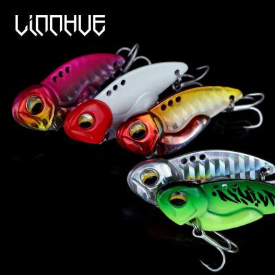 China LINNHUE Metal Fishing Lure Metal Blade VIB Groundbait 8g 12g 14g 20g 3D Eyes Hard Bite VIB Tackle Bass Spoon Spinner Sinking Bite for sale