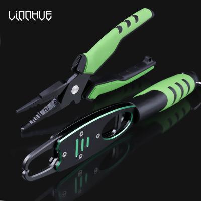 China Hot 2021 LINNHUE Aluminum Alloy Fishing Handle Pliers Fishing Tackle Tool Gear Hook Retrieve Slot Ring Fishing Cutter Product Line for sale