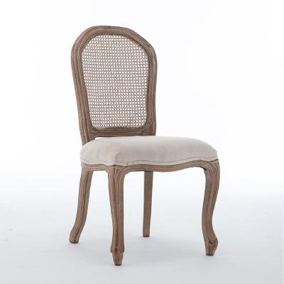 China (Other) European Style Louis Chair Solid Wood Adjustable Cane Back Restaurant Dining Chair for sale