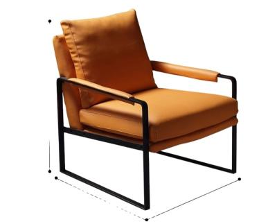 China 2021 New Sale High Quantity Adjustable Hot Orange Steel Sponge Leather PU Living Room Accent Chair (Other) for sale