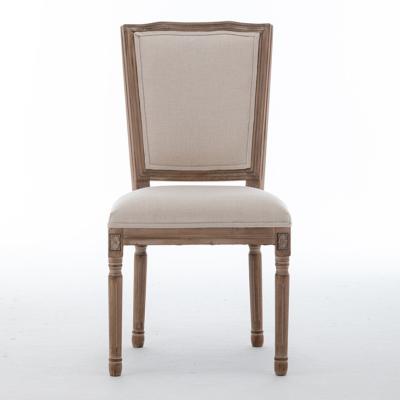 China KD EUROPEAN Antique Style Chair High Wooden Dining Chair Furniture Luxury Party Leisure Hotel Back Chair for sale