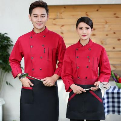 China New Fashion Workwear Long Sleeve Restaurant Hotel Coated Jackets Cooking Chef Clothes for sale