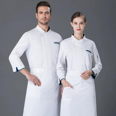 China Reusable Wholesale Kitchen Chef Shirt Chef Uniform Unisex Restaurant Breathable Work Clothing Custom Cross Logo for sale