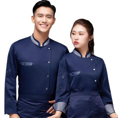 China restaurant & Kitchen Unisex Chef Bar Restaurant Uniform Shirt Breathable Long Sleeve Chef Coat Work Clothes for sale