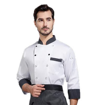 China Breathable Customizable Customizable Long Sleeve Chef Uniform Hotel Kitchen Bar Special Cross Coat for sale