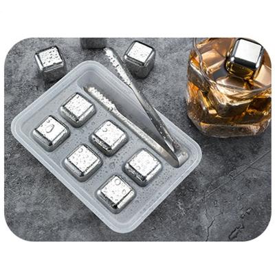 China Stainless Steel Metal Ice Cube Magic Bucket Bar KTV Vodka Whiskey Stone Wine Whiskey Beer Cooler Holder Fridge Tool Keep Cold Longer for sale