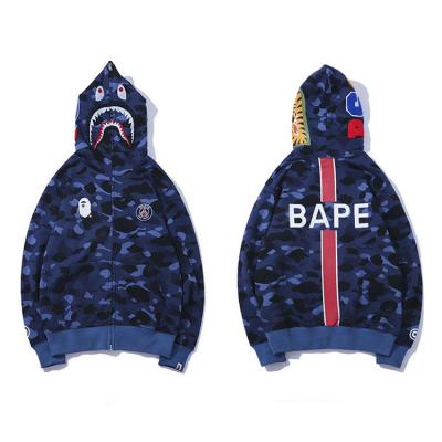 China Viable PSG Tracksuit BAPE Shark Hoodie Mens Trendy Fashion Brand Sublimated Bape Coat For Men And Women for sale