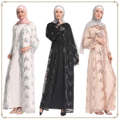 China Middle East Dubai Temperament Stain Lace Temperament Long Cardigan Dress for sale