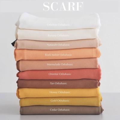 China Islamic Headwear Wraps Scarfs Chiffon Leisure Women Hijabs Long Georgette Warm Muslim Solid Simple Shawls High Quality Scarf Wholesale for sale